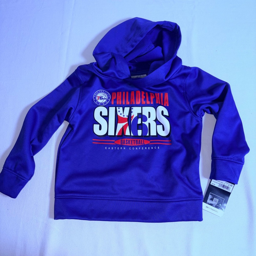NBA Philadelphia Sixers Hoodie 3T Blue NEW Basketball Pullover Sweatshirt